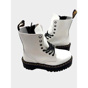 Dr. Martens Mens SIZE 7 Jadon White Platform Boots  Combat Lace-Up Chunky Sole